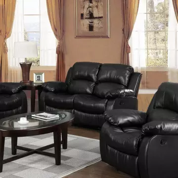 Buy Carlino Recliner Full Bonded Leather 2 Seater Black from Furnituretta
