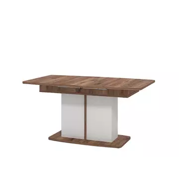 Buy March White Gloss and Warm Oak Extending Dining Table from Furnituretta