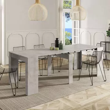 Buy Leon Concrete Grey Effect Large Extending Dining Table from Furnituretta