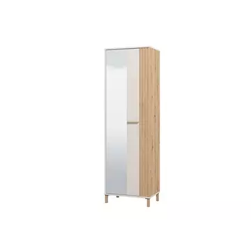 Buy Glossop Cashmere and Artisan Oak Effect Slim Narrow Wardrobe from Furnituretta