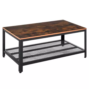 Buy Homcom Coffee Table Industrial Site table Living Room Storage Shelf Metal Frame Two-tone Modern Organiser from Furnituretta