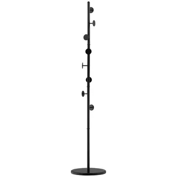 Buy Homcom Coat Rack Free Standing Hall Tree with 8 Round Disc Hooks for Clothes, Hats,Purses, Steel Entryway Coat Stand with Marble Base, Black from Furnituretta