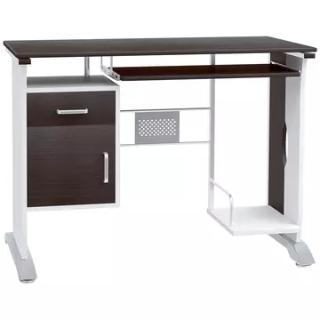 Buy Homcom Computer PC Desk with Sliding Keyboard Tray Storage Drawers and Host Box Shelf Home Office Workstation Gaming Study (Black walnut) from Furnituretta