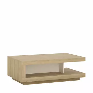 Buy Lyon Designer Coffee Table in Riviera Oak/White High Gloss from Furnituretta
