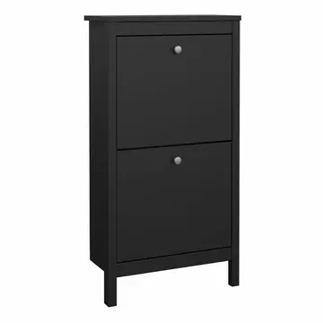 Buy Madrid Shoe Cabinet 2 Flip Down Doors Matt Black from Furnituretta