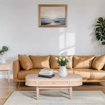 Buy Valencia Cane & Mango Wood 1 Drawer Coffee Table from Furnituretta