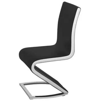Buy Aldridge Dining Chair Black with White PU Sides (2s), Colour: Black from Furnituretta