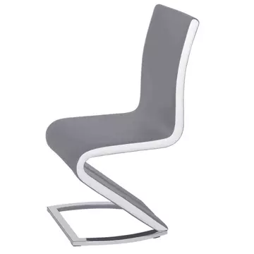 Buy Aldridge Dining Chair Grey with White PU Sides (2s), Colour: Grey from Furnituretta
