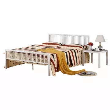 Buy Karachi Double Bed White, Colour: White, Size: Double from Furnituretta