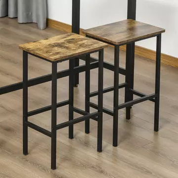 Buy Homcom Industrial Bar Stools, Set of 2 Kitchen Breakfast Bar Chairs with Footrest, Counter Height Island Stools for Dining Area Home Pub Rustic Brown from Furnituretta