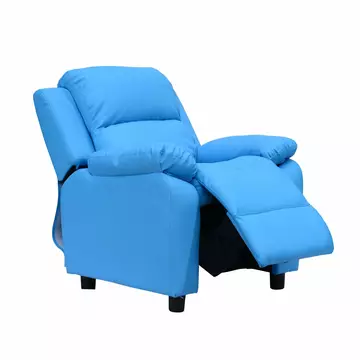 Buy Homcom Kids Children Recliner Lounger Armchair Games Chair Sofa Seat PU Leather Look  Storage Space on Arms (Blue) from Furnituretta