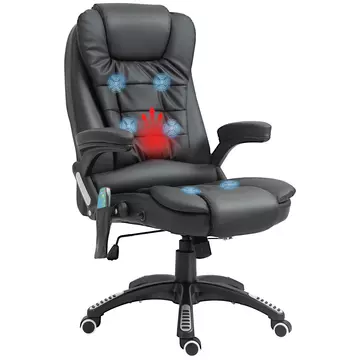 Buy Homcom Massage Chair with Heat, High Back PU Leather Executive Office Chair  Tilt and Reclining Function, Black from Furnituretta
