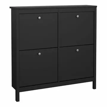 Buy Madrid Shoe Cabinet 4 Flip Down Doors in Matt Black from Furnituretta