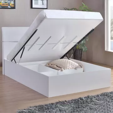 Buy Arden High Gloss Storage Bed Double, Colour: White, Size: Double from Furnituretta