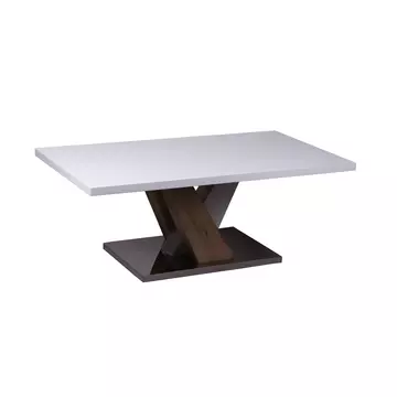 Buy Mindy High Gloss Coffee Table White & Natural from Furnituretta