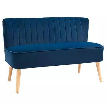 Buy Homcom Modern Velvet Double Seat Sofa  Wood Frame Foam Padding High Back Soft Comfortable Compact Couch Grey from Furnituretta