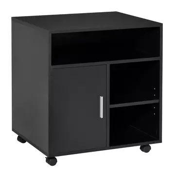 Buy Homcom Multi-Storage Printer Stand Unit Office Desk Side Mobile Storage  Wheels Modern Style 60L x 50W x 65.5H cm - Black from Furnituretta