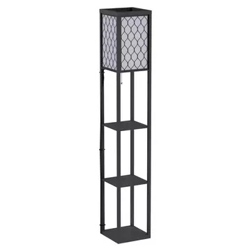 Buy Homcom Shelf Floor Lamp Modern Standing Lamp for Living Room Light with 4-tier Open Shelves Large Storage Display from Furnituretta