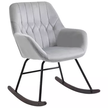 Buy Homcom Rocking Chair Reading Accent Armchair with Steel Frame Sponge Padded for Living Room, Dining Room, Office, Balcony, Grey and Black from Furnituretta