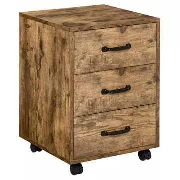 Buy Homcom Rolling File Cabinet with 3 Drawers, Under Desk Mobile Filing Organizer Home Office Bedroom Furniture from Furnituretta