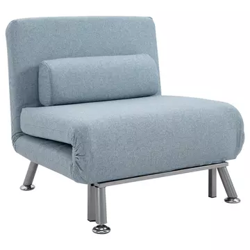 Buy Homcom Single Sofa Bed Sleeper Foldable Portable Pillow Lounge Couch Living Room Furniture - Blue from Furnituretta