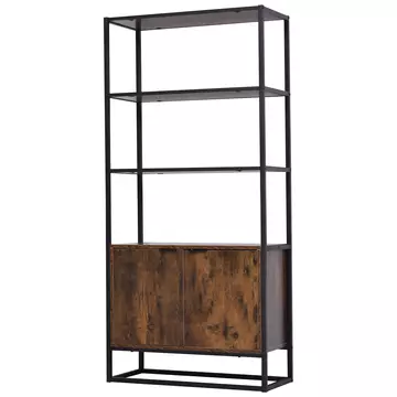 Buy Homcom Storage Cabinet with 3 Open Shelves Cupboard Freestanding Tall Organizer Multifunctional Rack for Livingroom Bedroom Kitchen Rustic Brown from Furnituretta
