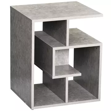 Buy Homcom Side Table, 3 Tier End Table with Open Storage Shelves, Living Room Coffee Table Organiser Unit, Cement Colour from Furnituretta
