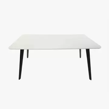 Buy Belgium Medium Dining Table White with Black Legs from Furnituretta