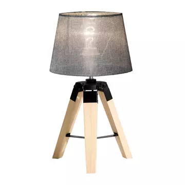 Buy Homcom Wooden Tripod Table Lamp for Side, Desk or End Table with E27 Bulb Base, Grey Shade from Furnituretta