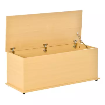 Buy Homcom Wooden Storage Trunk Clothes Toy Chest Bench Seat Ottoman Bedding Blanket Trunk Container with Lid - Burlywood from Furnituretta