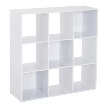 Buy Homcom Wooden 9 Cube Storage Unit 3 Tier Shelves Organiser Display Rack Living Room Bedroom Furniture - White from Furnituretta