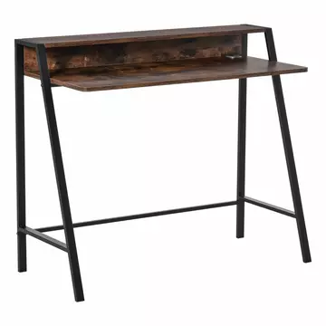Buy Homcom Writing Desk Computer Table Home Office PC Laptop Workstation Storage Shelf Color Rustic Brown from Furnituretta