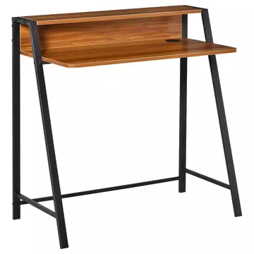 Buy Homcom Writing Desk Computer Table Home Office PC Laptop Workstation Storage Shelf Color Walnut from Furnituretta