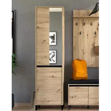 Buy Reigate Artisan Oak Effect Slim Narrow Shallow Depth Hallway Wardrobe, Colour: Oak from Furnituretta