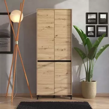 Buy Thong Oak Effect 40 Pair Tall Shoe Cabinet Cupboard, Colour: Oak from Furnituretta