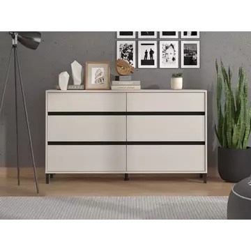 Buy Antrim Cashmere 6 Drawer Wide 157cm Chest of Drawers, Colour: Taupe from Furnituretta
