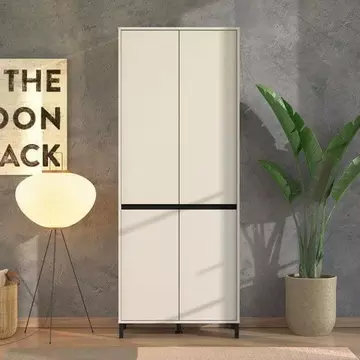 Buy Thong Cashmere Taupe 40 Pair Tall Shoe Cabinet Cupboard, Colour: Taupe from Furnituretta
