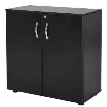 Buy Vinsetto 2-Tier Locking Office Storage Cabinet File Organisation  Feet Melamine Coating Aluminium Handles 2 Keys Stylish Black from Furnituretta