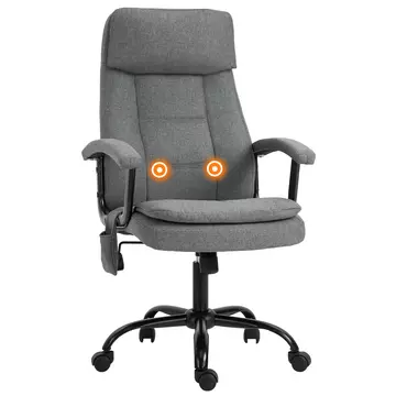 Buy Vinsetto 2-Point Massage Office Chair Linen-Look Ergonomic Adjustable Height  360?’?° Swivel 5 Castor Wheels Rocking Comfortable Executive Seat Grey from Furnituretta