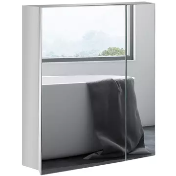 Buy Kleankin Mirror Cabinet for Bathroom, Wall Mounted Medicine Cabinet with Hinged Door, Storage Shelves for Laundry Room from Furnituretta