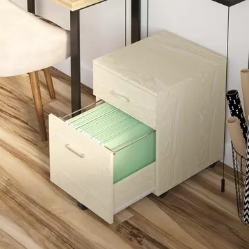 Buy Vinsetto 2-Drawer Locking Office Filing Cabinet  5 Wheels Rolling Storage Hanging Legal Letter Files Cupboard Home Organisation Oak from Furnituretta