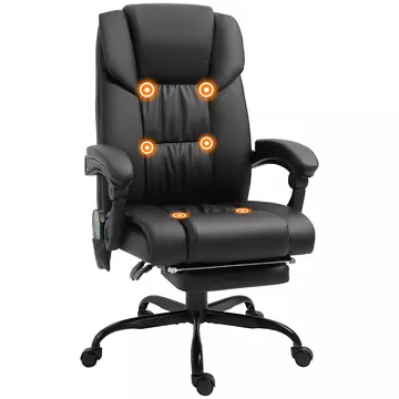 Buy Vinsetto 6-Point PU Leather Massage Racing Chair Electric Padded Recliner Chair Height Angle Adjustable 5 Wheels  Remote Footrest Home Office Black from Furnituretta