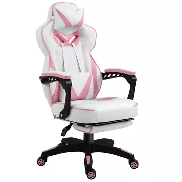 Buy Vinsetto Ergonomic Racing Gaming Chair Office Desk Chair Adjustable Height Recliner with Wheels, Headrest, Lumbar Support, Retractable Footrest, Pink from Furnituretta