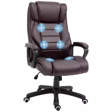 Buy Vinsetto High Back Executive Office Chair 6- Point Vibration Massage Extra Padded Swivel Ergonomic Tilt Desk Seat, Brown from Furnituretta