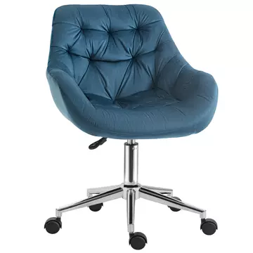 Buy Vinsetto Home Office Chair Velvet Ergonomic Computer Chair Comfy Desk Chair with Adjustable Height, Arm and Back Support, Blue from Furnituretta