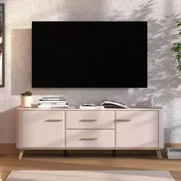 Buy Didcot Cashmere And Oak Effect 154cm TV Unit from Furnituretta