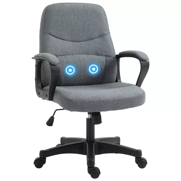 Buy Vinsetto Office Chair with Massager Lumbar High Back Ergonomic Support Office 360° Swivel Chairs Adjustable Height Backrest Grey from Furnituretta