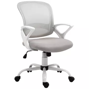 Buy Vinsetto Office Chair Mesh Swivel Desk Chair with Lumbar Back Support Adjustable Height Armrests Grey from Furnituretta