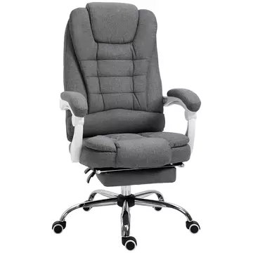 Buy Vinsetto Office Chair with Footrest Computer Swivel Rolling Task Recliner for Home with Retractable Footrest, Arm, Grey from Furnituretta