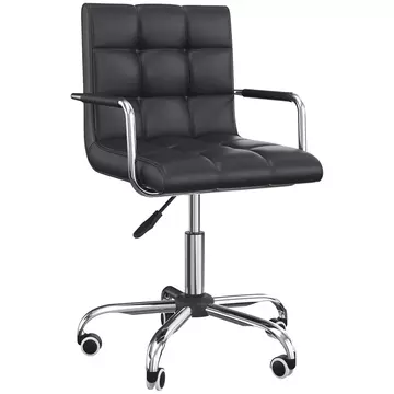 Buy Vinsetto Mid Back PU Leather Home Office Desk Chair Swivel Computer Chair with Arm, Wheels, Adjustable Height, Black from Furnituretta